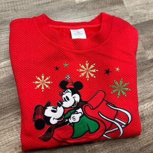 Disney Red Holiday Sweater with Mickey and Minnie